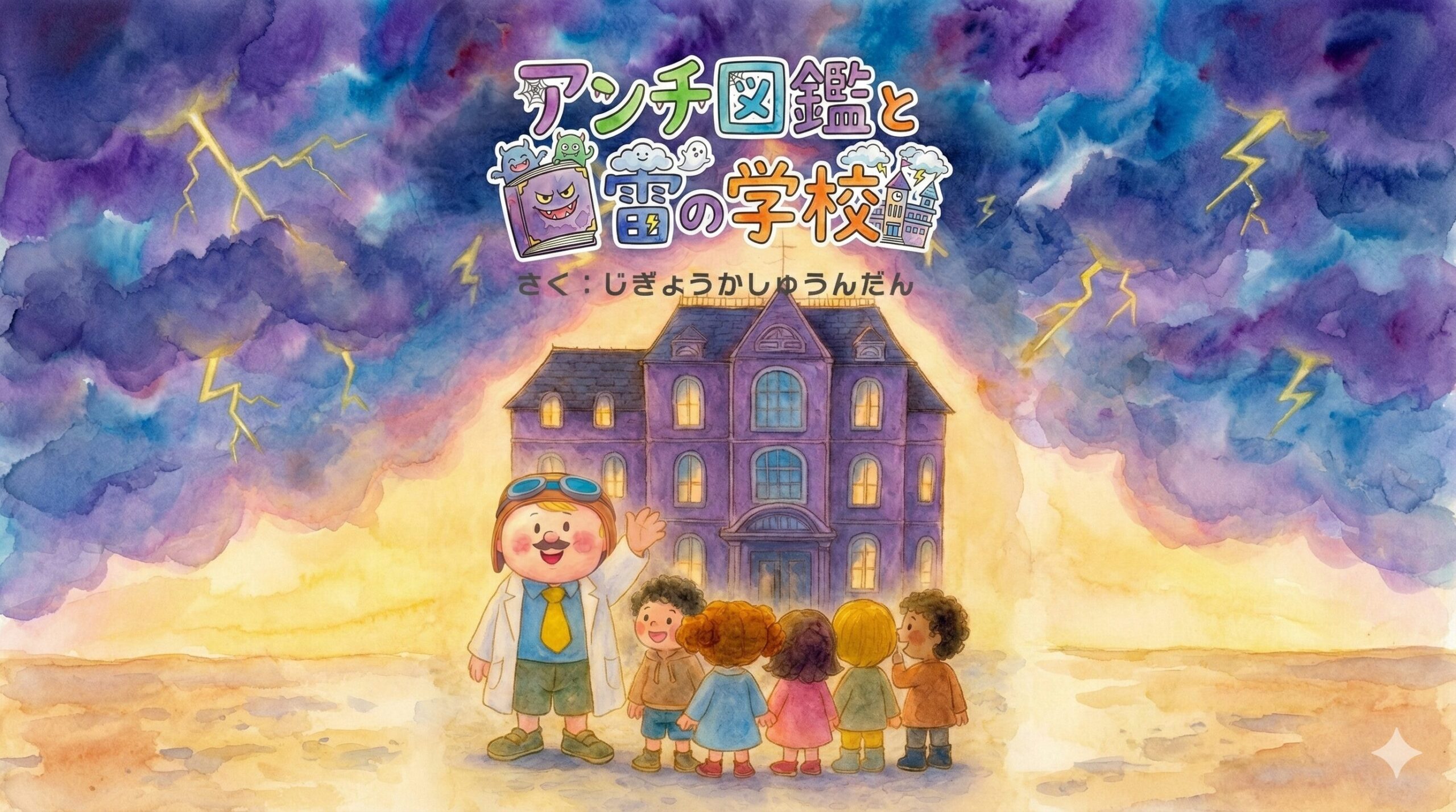 アンチ図鑑と雷の学校絵本の表紙